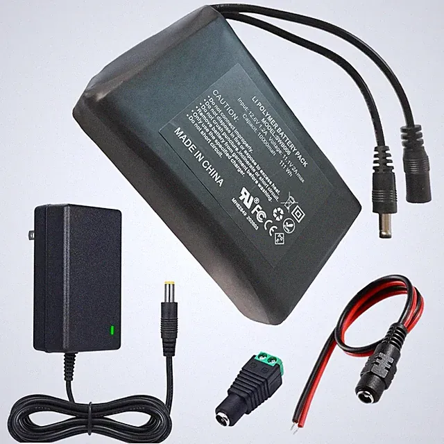12V 10000mAh Lithium ion Battery Pack with Charger with 12V Devices, Bike Lig...